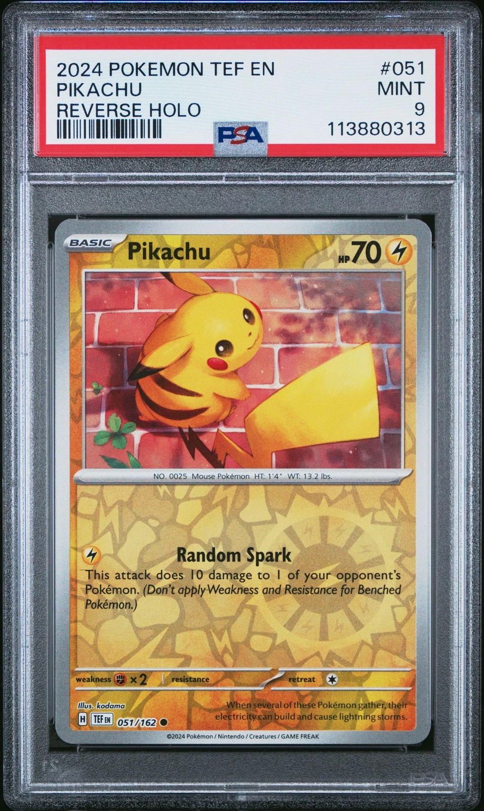 2024 Pikachu Reverse Holo • PSA 9